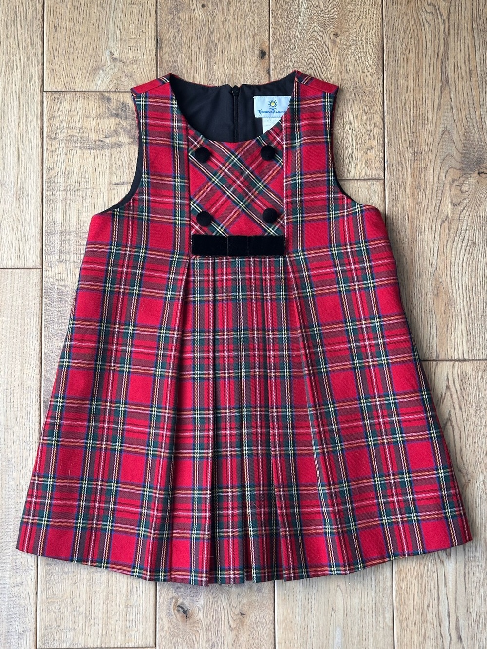 Florence Eiseman Tartan Plaid Jumper Dress with Bow size 4T